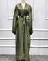 Women's Solid Color Puff Sleeve Maxi Abaya